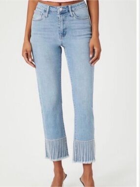 NWT Forever 21 Rhinestone-Fringe Jeans. Size 28